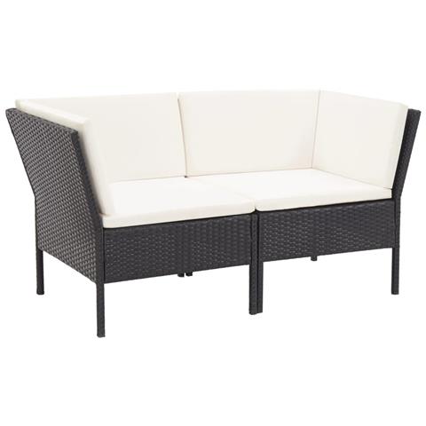 Set Divani Da Giardino 6 Pz Con Cuscini In Polyrattan Nero - Foto 10
