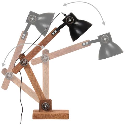 Lampada Da Scrivania Industriale Nera Rotonda 58x18x90 Cm E27 - Foto 10