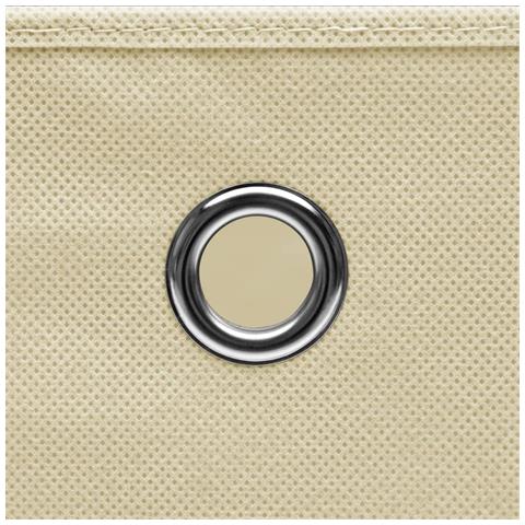 Scatole Portaoggetti con Coperchi 10pz Crema 32x32x32cm Tessuto - Foto 2