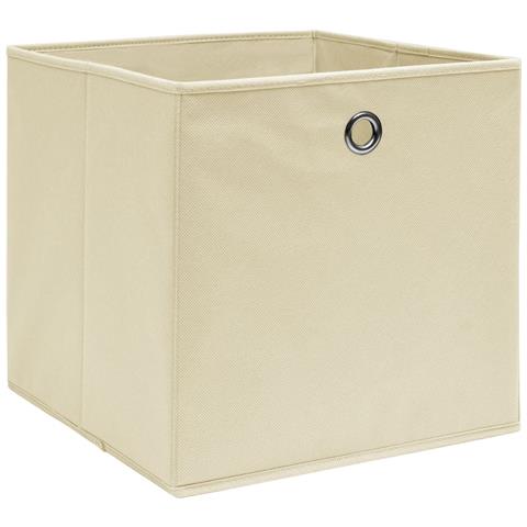 Scatole Portaoggetti con Coperchi 10pz Crema 32x32x32cm Tessuto - Foto 5