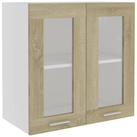 Mobile Pensile con Vetro “Lyon” Rovere Sonoma 60x31x60 cm - Foto 1