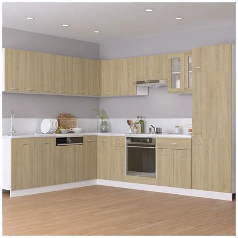 Mobile Pensile con Vetro “Lyon” Rovere Sonoma 60x31x60 cm - Foto 9