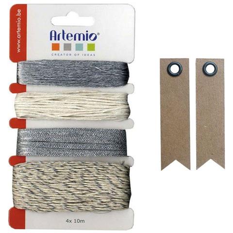 Kit Spaghi Argenti + 20 Etichette Kraft Con Gagliardetto - Foto 1