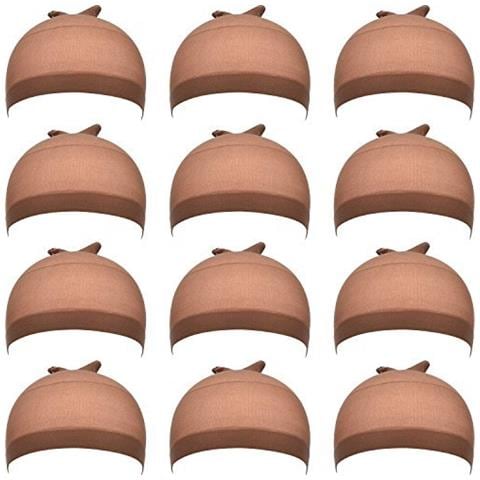 Confezione Da 12 Cuffie Per Parrucca In Nylon Per Donna E Uomo (marrone Chiaro) - Foto 1