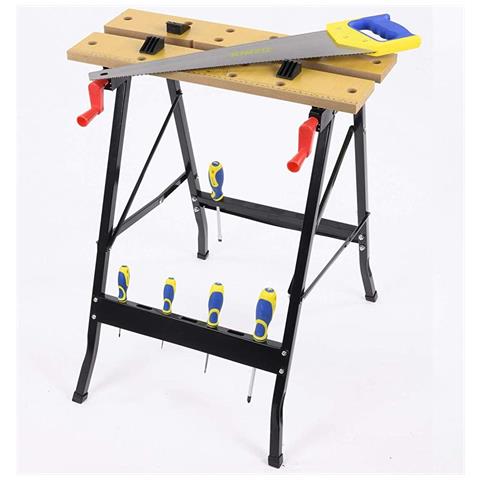 Tavolo Da Lavoro Pieghevole Banco Per Troncatrici Max 100kg Con Portattrezzi - Foto 1