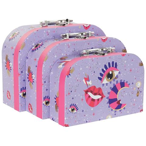 Set Di Scatole Decorative Dkd Home Decor Lilla Metallo Cartone 28 X 9,5 X 20 Cm - Foto 1