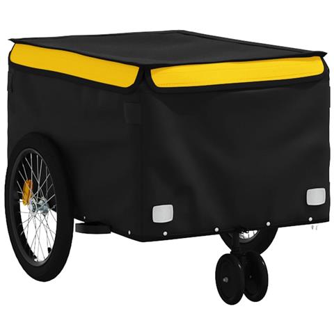 Rimorchio Da Bici Nero E Giallo 30 Kg In Ferro - Foto 10