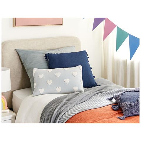 Cuscino Decorativo Gazania Cotone 30 X 50 Cm Ricamato Grigio Chiaro - Foto 1