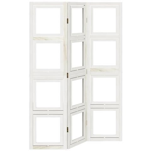 Divisorio Ambienti 3pannelli Bianco Legno Massello Di Paulownia - Foto 1