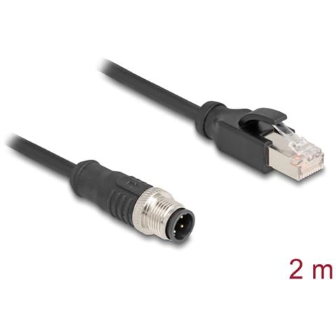 Cavo M12 codificato D a 4 pin maschio per RJ45 maschio PVC 2 m - Foto 3