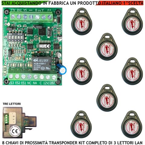 Chiave Di Prossimità 3 Lettori Universali Lan Rj45 Qualsiasi Marca 8 Trasponder Uscita Relè C.nc.na 1ax24v Funzione Im - Foto 1