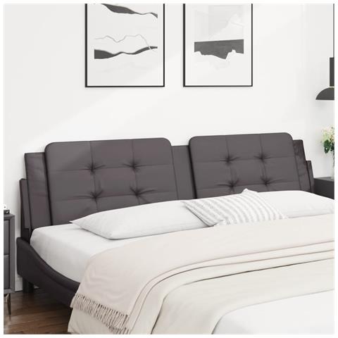 Cuscino Testiera Grigio 200 Cm In Similpelle - Foto 1