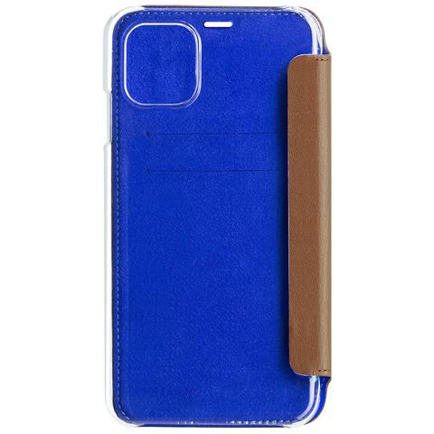 Custodia Per Iphone 11 Pro In Pelle Con Retro Trasparente E Portacarte, Marrone Chiaro - Foto 2