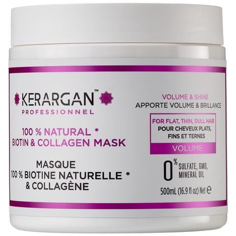 Maschera Capillare Volumizzante Alla Biotina & Collagene - Per Capelli Piatti, Sottili, Opachi - Volume E Luminosità Intensificati - Senza Solfati, Ogm, Olio Minerale - 500ml - Foto 1