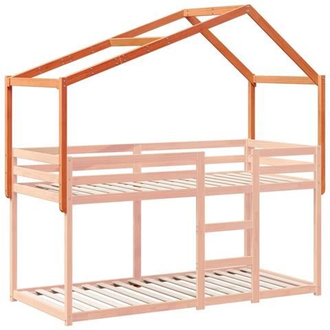 Tetto Letto Bambini Marrone Cera 213x85,5x144,5cm Massello Pino - Foto 3