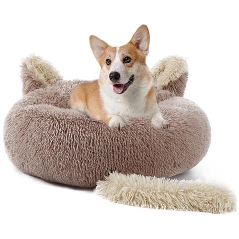 Morbido Letto In Peluche Per Animali Domestici 20 X 50 Cm Beige - Foto 1