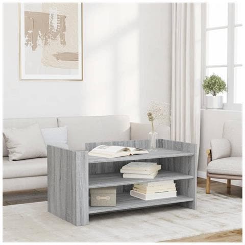 Tavolino Salotto Grigio Sonoma 100x50x50 Cm Legno Multistrato - Foto 1