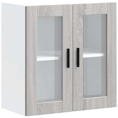 Pensile Da Cucina Con Porta In Vetro Porto Grigio Sonoma - Foto 2