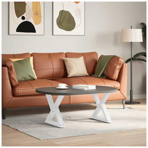 Gambe Per Tavolino 2 Pz Bianco 60x(42-43,3) Cm In Acciaio - Foto 3