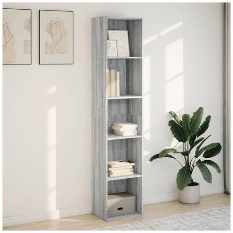 Libreria Grigio Sonoma 40x30x189 Cm In Legno Multistrato - Foto 3