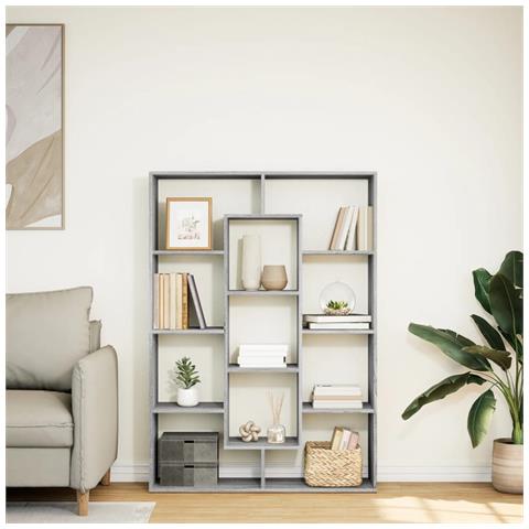 Libreria Grigio Sonoma 102x29x143 Cm In Legno Multistrato - Foto 3