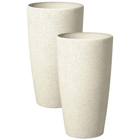 Set Di 2 Vasi Per Piante Abdera 31 Cm Beige Chiaro - Foto 2