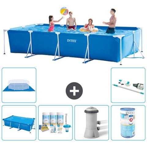 Piscina Fuori Terra - Rettangolo - 450x220x84 Cm - Blu - Include Accessori Coordinati A313 - Foto 1