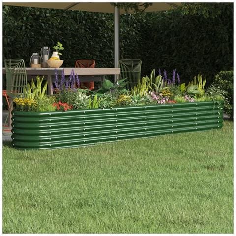 Letto Giardino Acciaio Verniciato A Polvere 224x40x36 Cm Verde - Foto 6