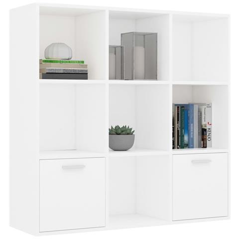 Lusso Casadino -  Libreria Bianca 98x30x98 Cm In Legno Multistrato - Foto 2
