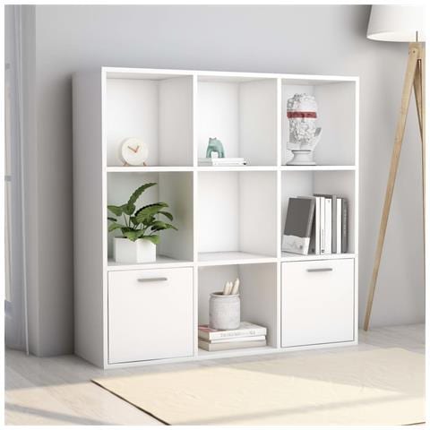 Lusso Casadino -  Libreria Bianca 98x30x98 Cm In Legno Multistrato - Foto 8
