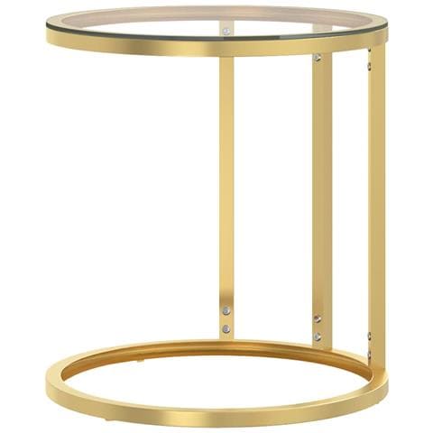 Tavolino Oro E Trasparente 45 Cm In Vetro Temperato - Foto 2