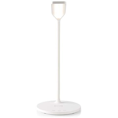 Lampada Da Scrivania A Led Con Dimmer E Caricatore Wireless Da 15 W, Bianco - Foto 2