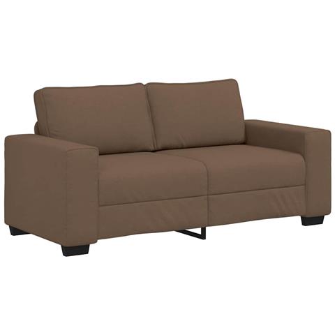 Divano a 2 Posti Marrone 140 cm in Tessuto - Foto 1