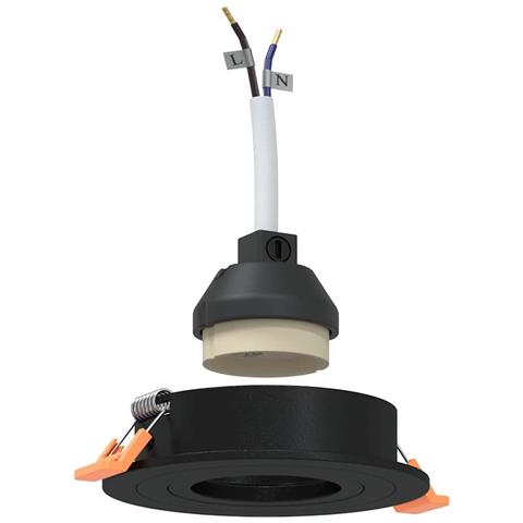 Faretti incassati 6 pz Rotondi GU10 Nero Ø91 mm - Foto 1