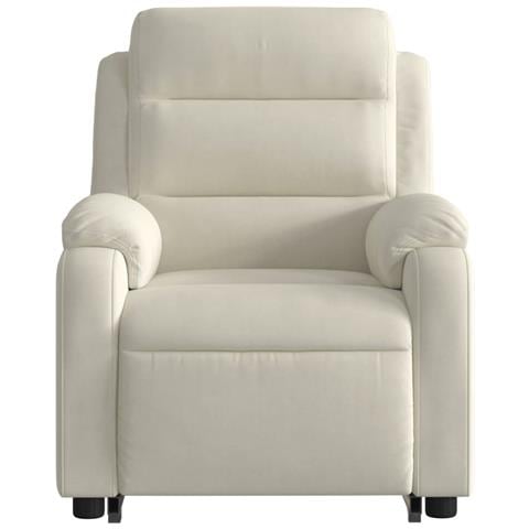 Poltrona Alzapersona Reclinabile Elettrica Crema in Velluto - Foto 9