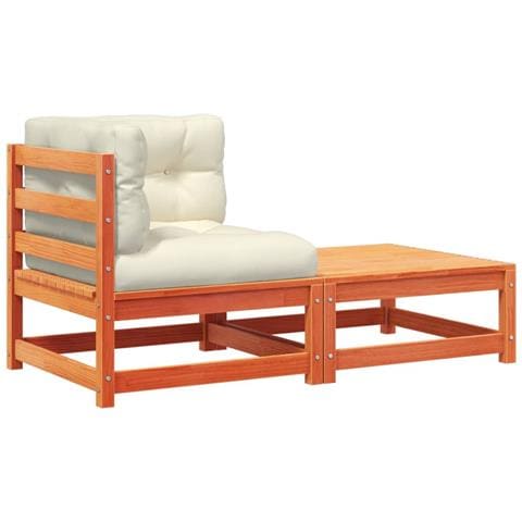 Divano Angolare da Giardino con Cuscini e Poggiapiedi - Foto 1