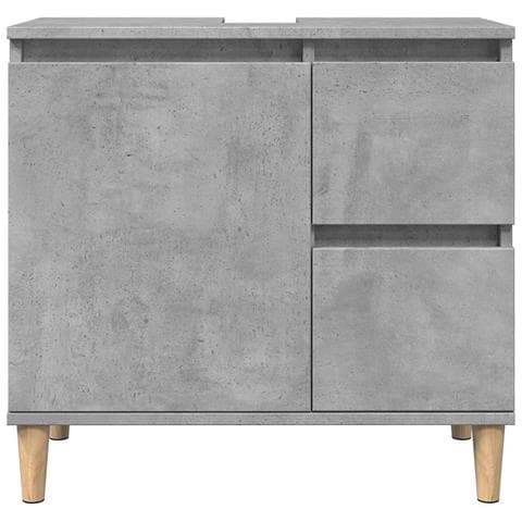 Set Mobili da Bagno 3 pz Grigio Cemento in Legno Multistrato - Foto 9