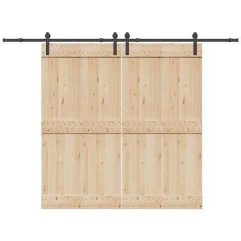 Kit di Binari per Porte Scorrevoli 305 cm Acciaio Nero - Foto 2