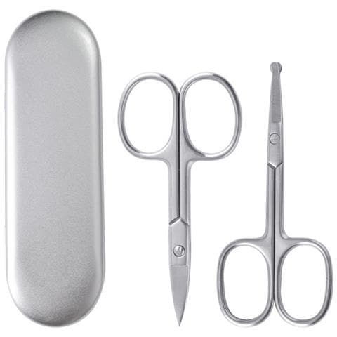 Set Di 2 Forbici Per Peli Del Naso In Acciaio Inossidabile - Taglio Preciso E Sicuro - Foto 1