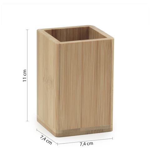 Portaspazzolino D'appoggio In Bambù Bn98 Serie Bonnie Naturale - Foto 2