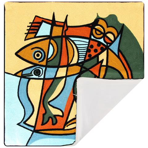 Set Di 2 Copricuscini Ricamati Aquael Art 45x45 Cm - Foto 5