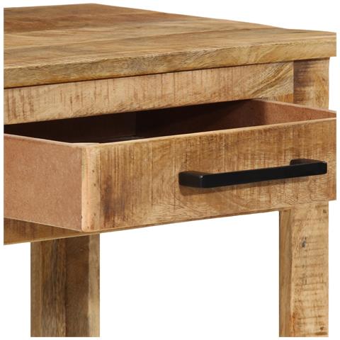 Toeletta con Specchio Legno Massello Mango Grezzo - Foto 9