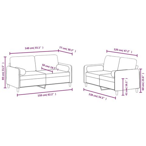 Set di Divani 2 pz con Cuscini Rosa in Velluto - Foto 8