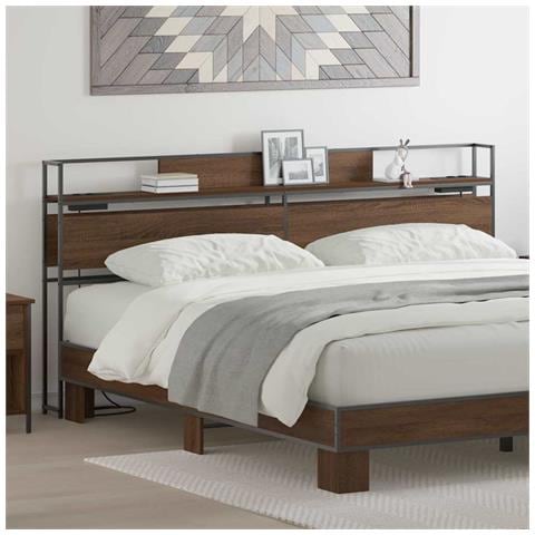 Testata contenitore Rovere marrone 200 cm Legno multistrato - Foto 2