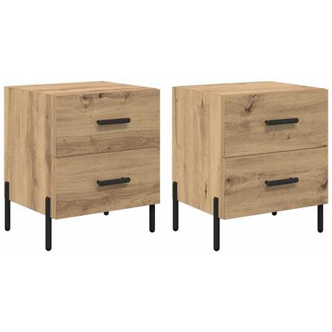 Armadio da Notte 2 pcs rovere artigianale 40 x 35 x 47,5 cm - Foto 1