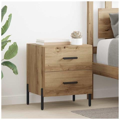 Armadio da Notte 2 pcs rovere artigianale 40 x 35 x 47,5 cm - Foto 2