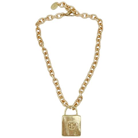 Collana Con Lucchetto Gd In Catena D'oro Leggera - Foto 1