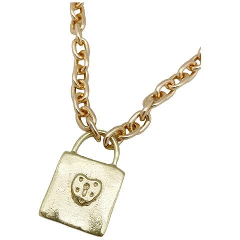 Collana Con Lucchetto Gd In Catena D'oro Leggera - Foto 2