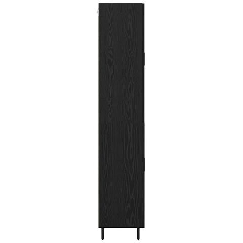 Credenza 2 pcs Rovere Nero Legno Stratificato e Vetro - Foto 9