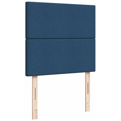 Struttura Letto Pouf con Materasso Blu 80x200 cm in Tessuto - Foto 9